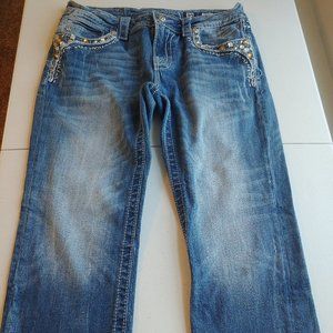 Miss Me Jeans Capri Flap Pockets Embellished